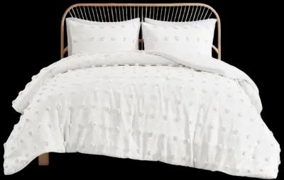 Intelligent Design Lucy Ivory Clip Jacquard Comforter Set