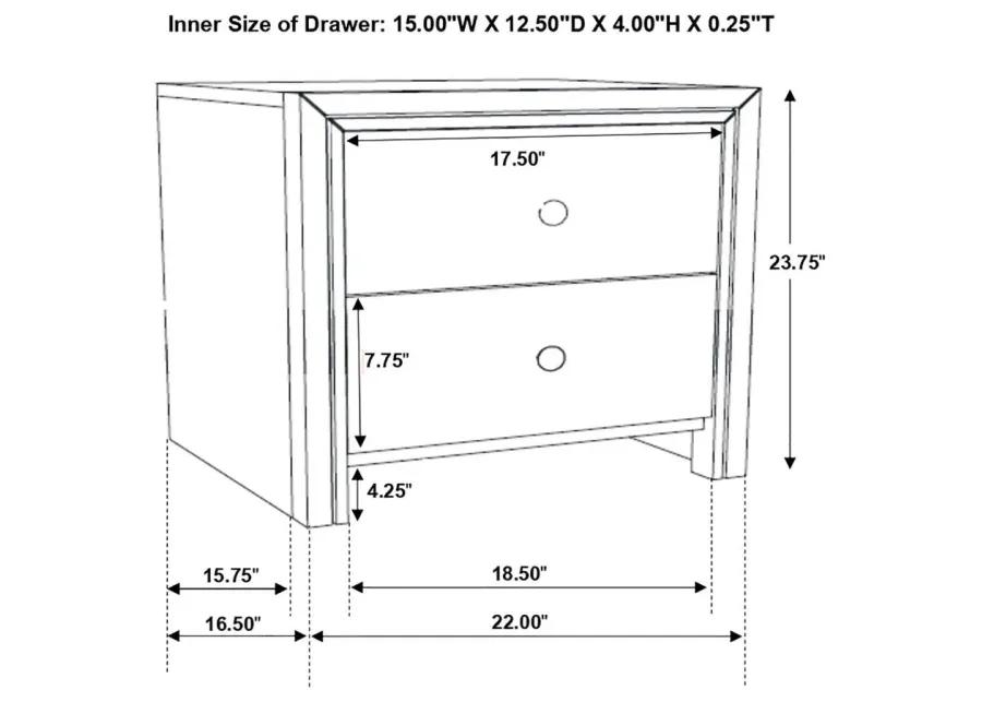 Serenity 2-drawer Nightstand Mod Grey