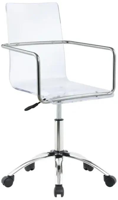 Alannah Office Chair with Casters Clear And Chrome