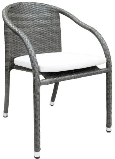 Ultra 5-Piece Stackable Woven Armchair Dining Set with Cushions