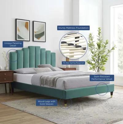 Elise Full Performance Velvet Platform Bed