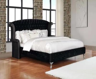 Deanna Queen Tufted Upholstered Bed Black