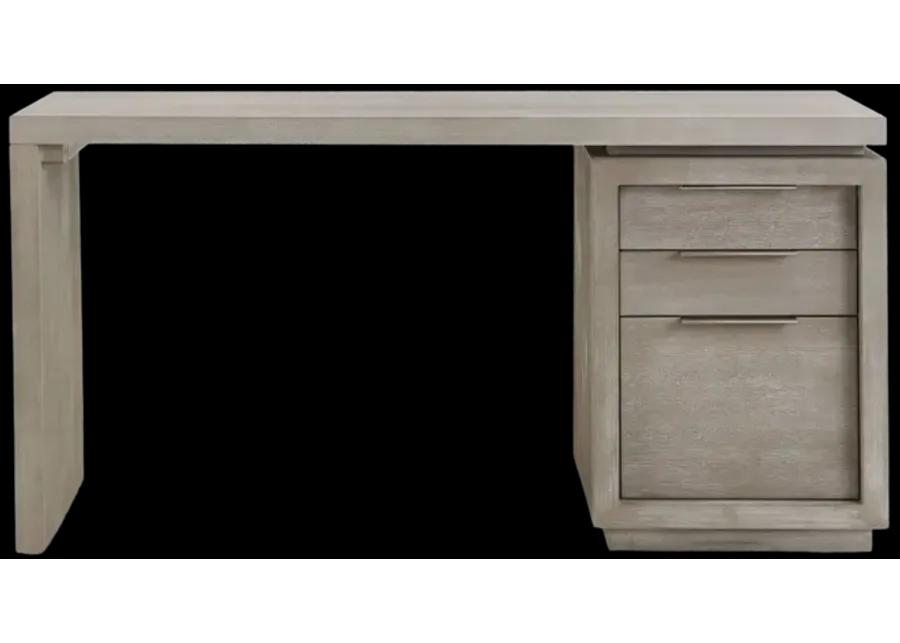 Oxford Three-Drawer Single Pedestal Desk in Mineral