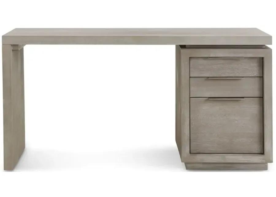 Oxford Three-Drawer Single Pedestal Desk in Mineral