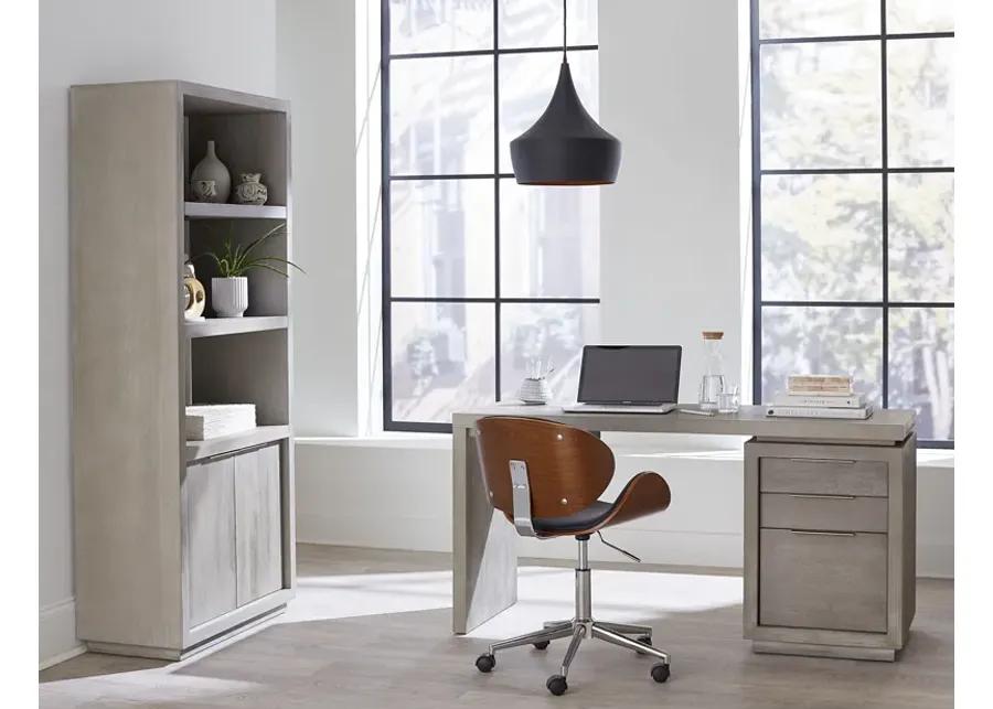 Oxford Three-Drawer Single Pedestal Desk in Mineral