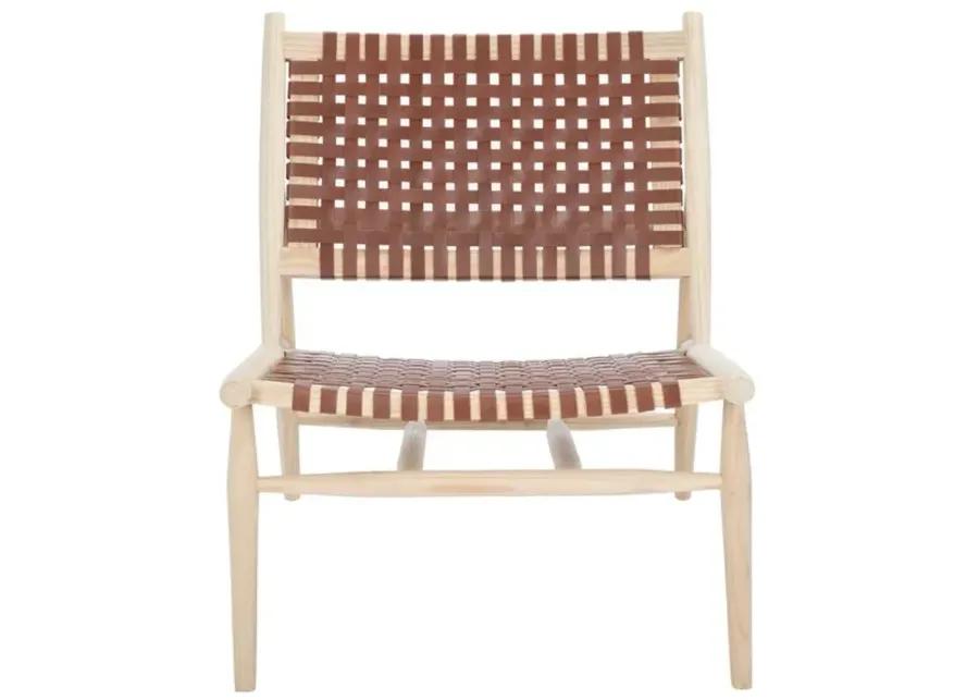 SOLEIL LEATHER WOVEN ACCENT CHAIR