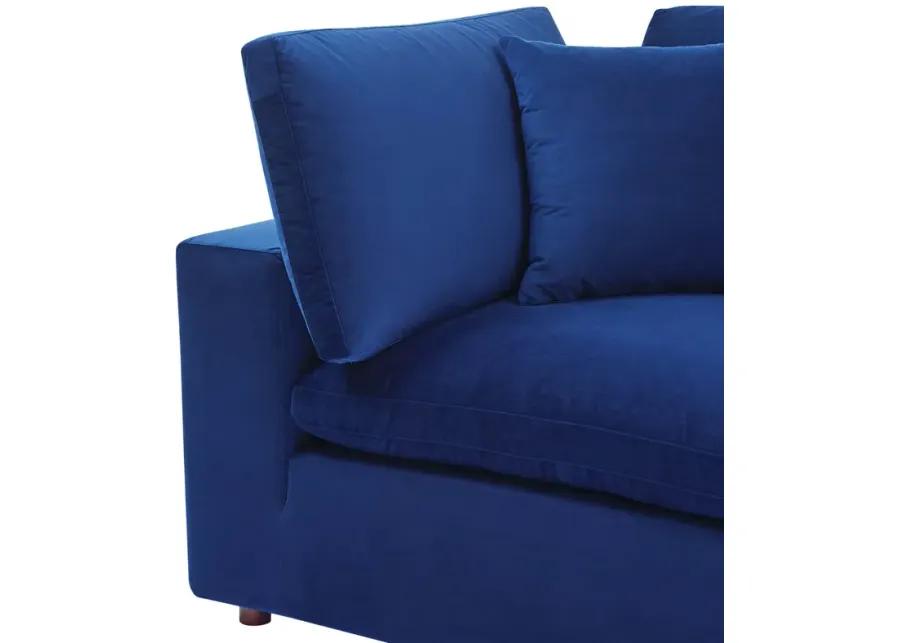 Commix Down Filled Overstuffed Performance Velvet Corner Chair