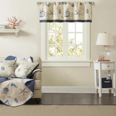 Madison Park Bayside Navy Printed Valance