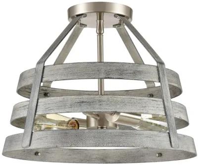 Brigantine 15" Wide 2-Light Semi Flush Mount - Weathered Driftwood