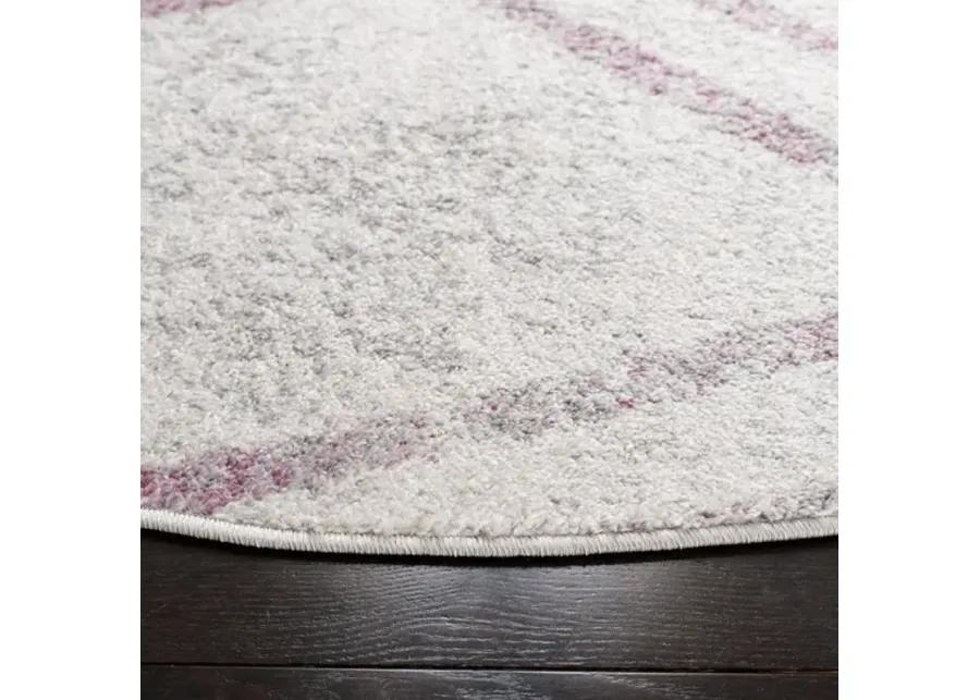 ADIRONDACK Contemporary Ivory / Plum 6' X 9' Powerloomed Rug