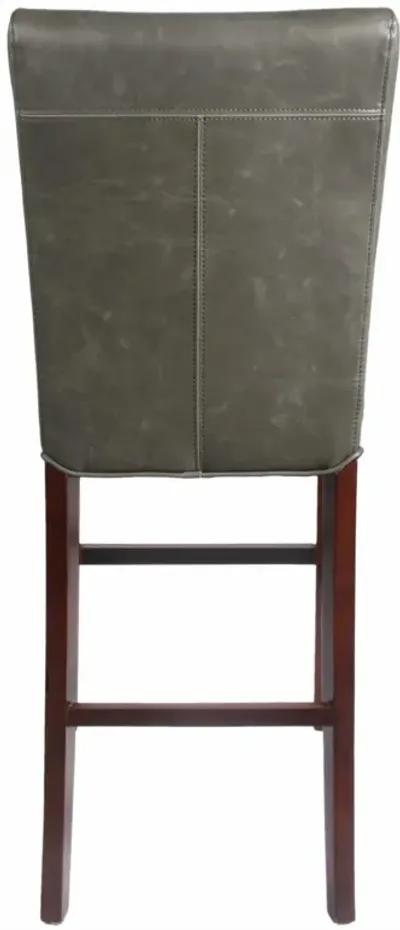 milton bonded leather bar stool wenge legs, vintage gray