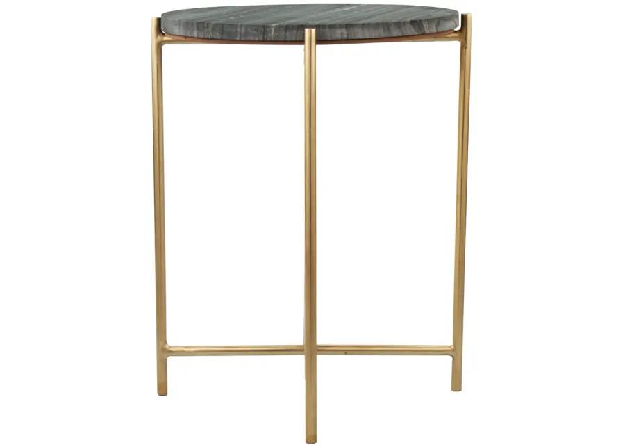 David Side Table Gray & Gold