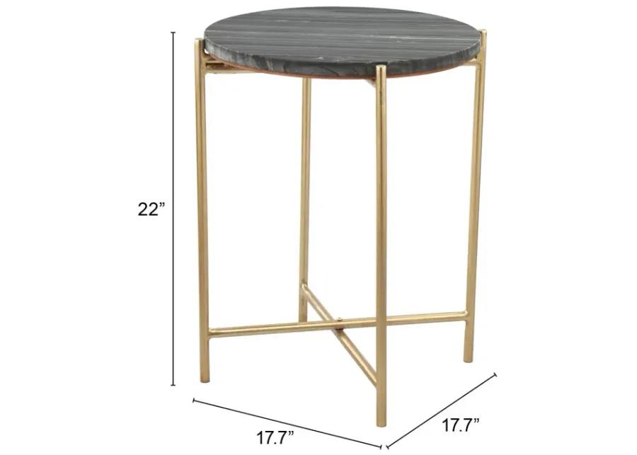 David Side Table Gray & Gold