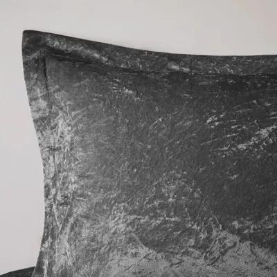 Intelligent Design Felicia Grey Velvet Duvet Cover Set