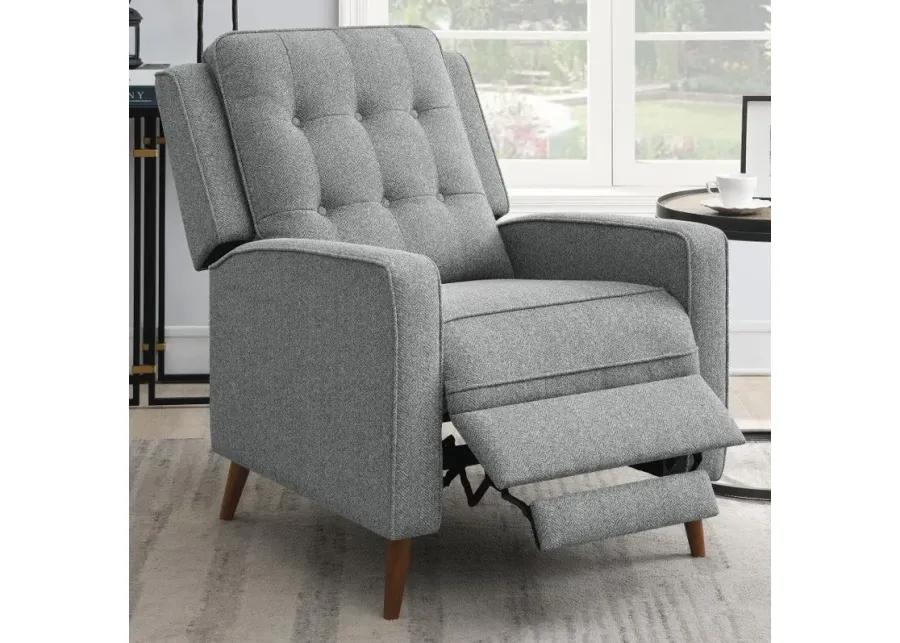 Davidson Upholstered Tufted Push Back Recliner Grey