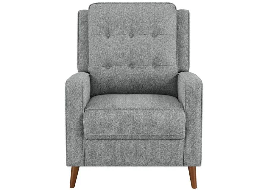 Davidson Upholstered Tufted Push Back Recliner Grey