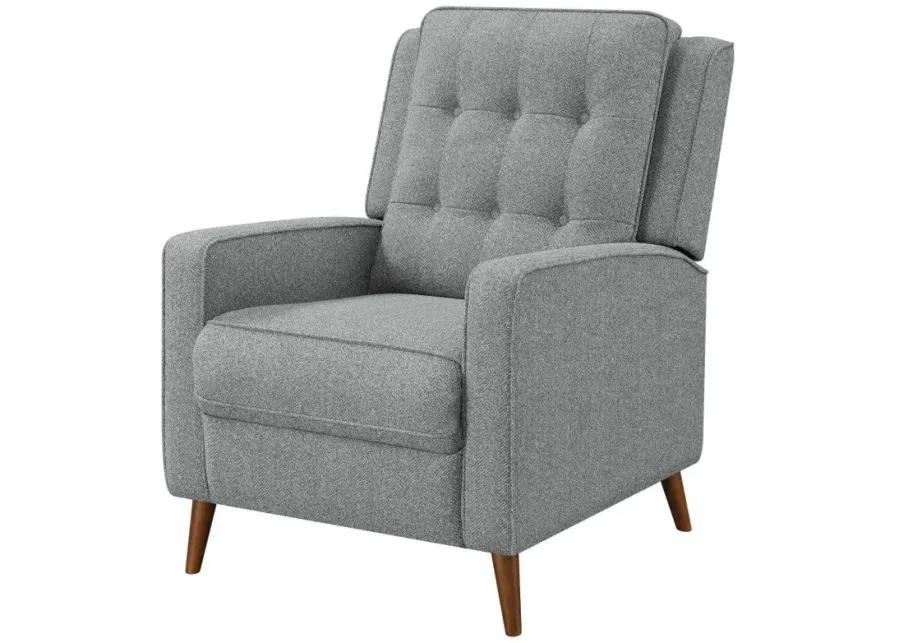 Davidson Upholstered Tufted Push Back Recliner Grey