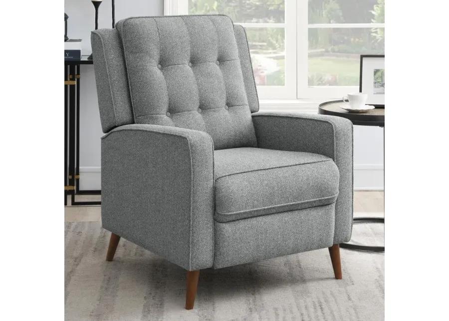 Davidson Upholstered Tufted Push Back Recliner Grey