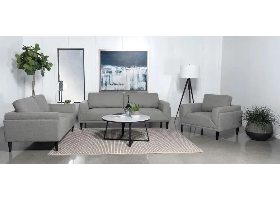 Rilynn 3-piece Upholstered Track Arms Sofa Set Grey