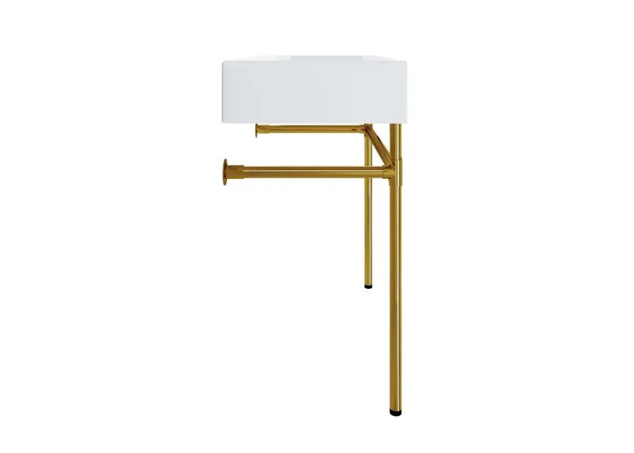 Redeem 32" Wall-Mount Gold Stainless Steel Bathroom Vanity