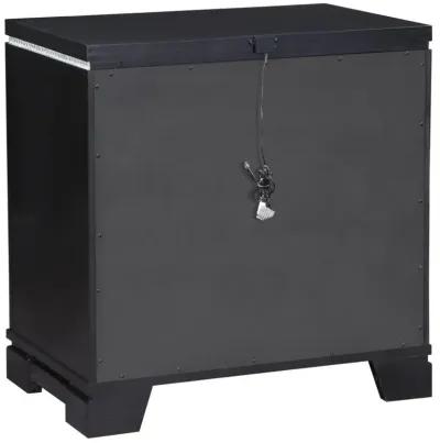 Cappola Rectangular 2-drawer Nightstand Silver and Black