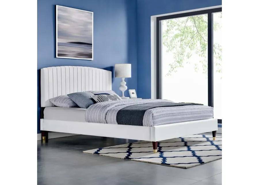 Alessi Performance Velvet Queen Platform Bed