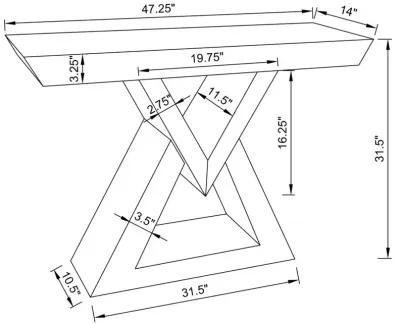 Cerecita Console Table with Triangle Base Clear Mirror