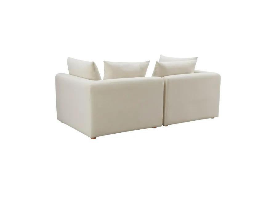 Hangover Cream Linen Loveseat