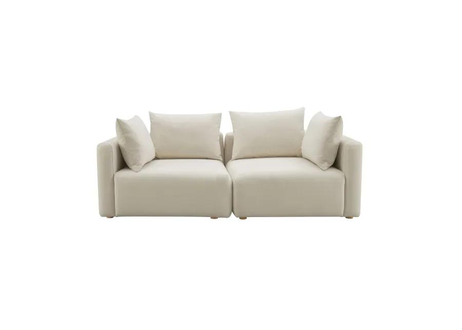 Hangover Cream Linen Loveseat