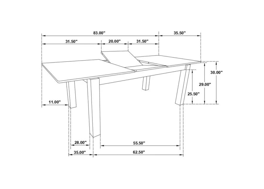 Jakob 7-piece Rectangular Dining Set Grey and Black