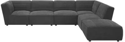 Sunny Upholstered 6-piece Modular Sectional Dark Charcoal