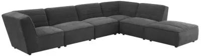 Sunny Upholstered 6-piece Modular Sectional Dark Charcoal