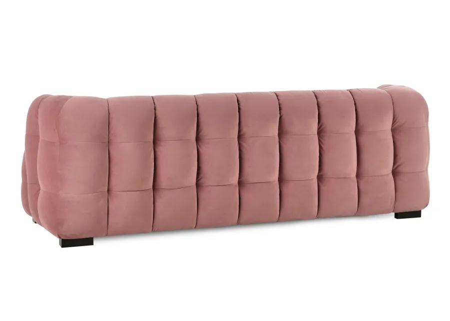 Petra 90" Velvet Fabric Blush Tufted Sofa