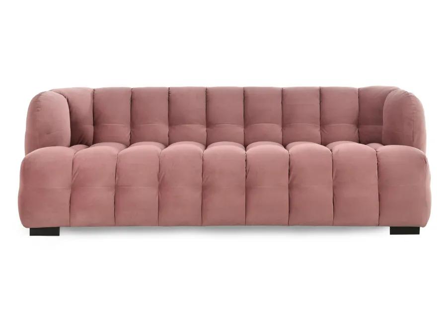 Petra 90" Velvet Fabric Blush Tufted Sofa