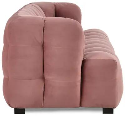 Petra 90" Velvet Fabric Blush Tufted Sofa