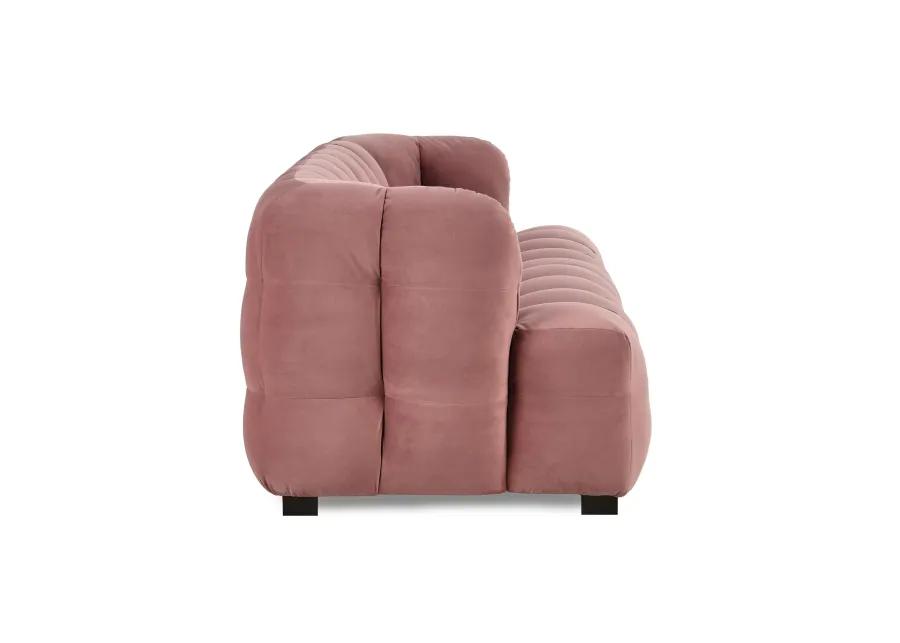 Petra 90" Velvet Fabric Blush Tufted Sofa