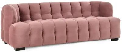 Petra 90" Velvet Fabric Blush Tufted Sofa