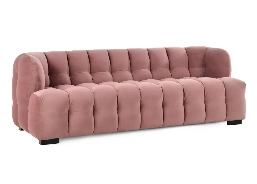 Petra 90" Velvet Fabric Blush Tufted Sofa