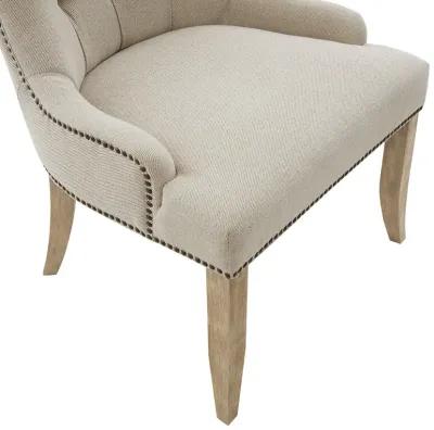 Madison Park Lucas Cream Button Tufted Captain Accent Chair