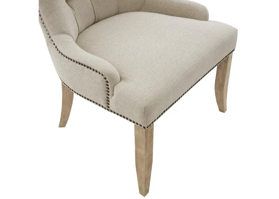 Madison Park Lucas Cream Button Tufted Captain Accent Chair