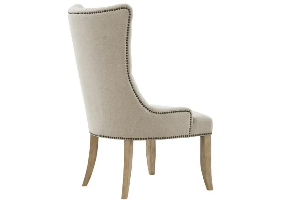 Madison Park Lucas Cream Button Tufted Captain Accent Chair