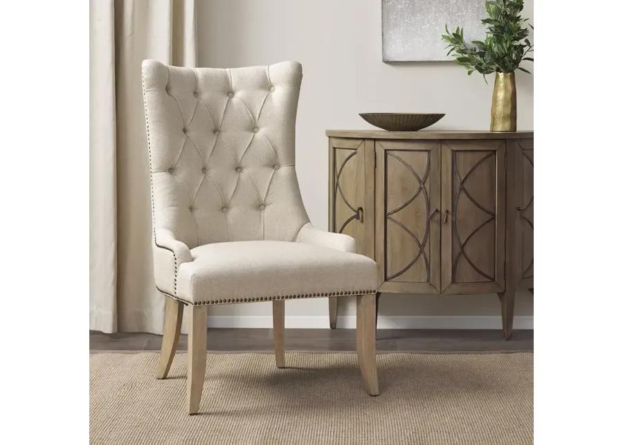 Madison Park Lucas Cream Button Tufted Captain Accent Chair