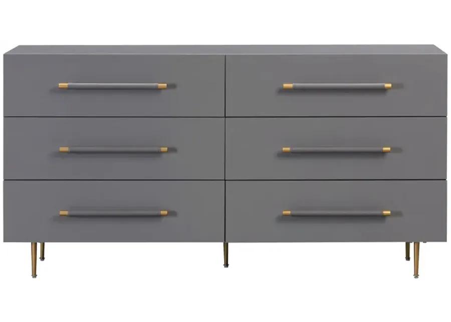 Trident Grey 6-Drawer Dresser