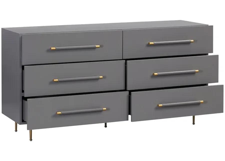 Trident Grey 6-Drawer Dresser