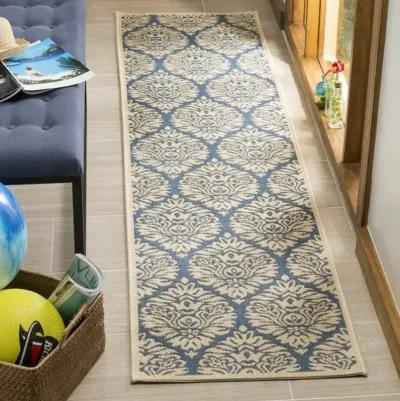 LINDEN 135 Collection LND135M-28 Blue / Creme 2'-2" X 8'