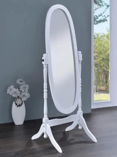 Adlington Oval Cheval Mirror White