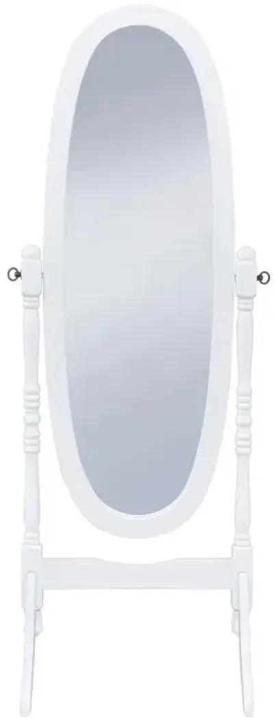 Adlington Oval Cheval Mirror White