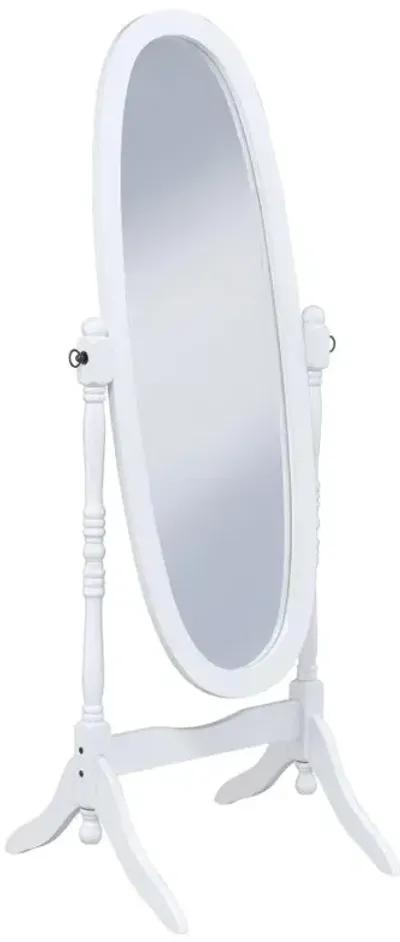 Adlington Oval Cheval Mirror White