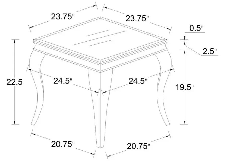 Carone Square End Table White and Chrome