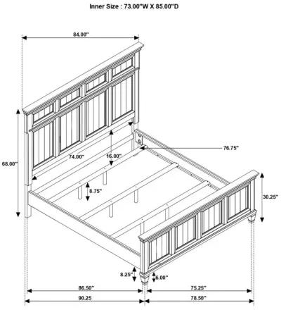 Avenue 4-piece California King Panel Bedroom Set Grey